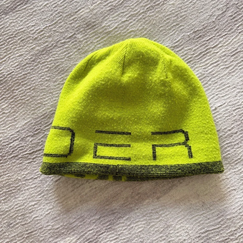 Spyder Neon Green Hat, Double Sided, Unisex, Small